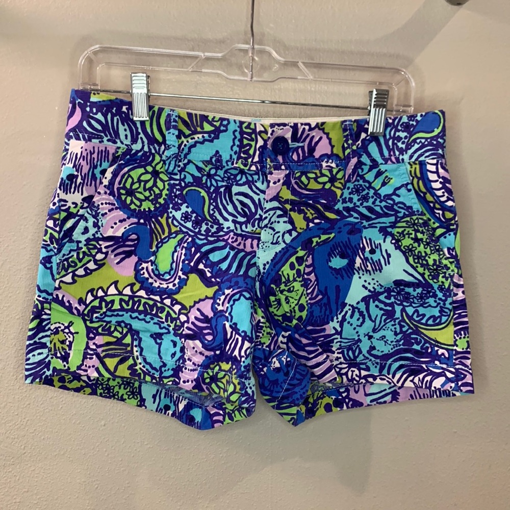 Lilly Pulitzer blue purple green Callahan shorts size 4